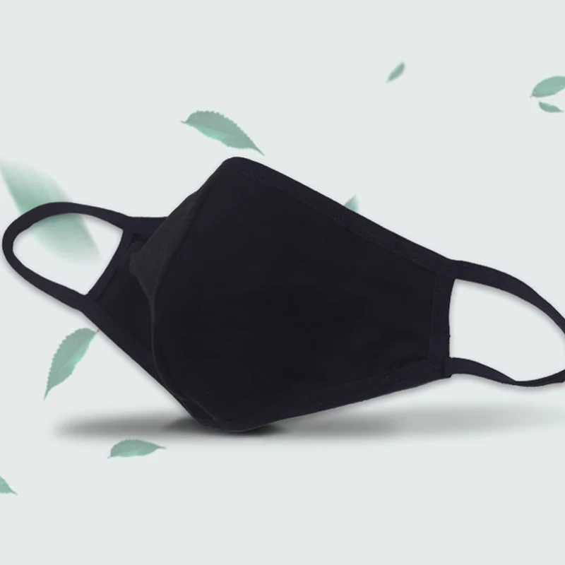  2021 Adult pure cotton nosemask men women washable dust proof windproof black