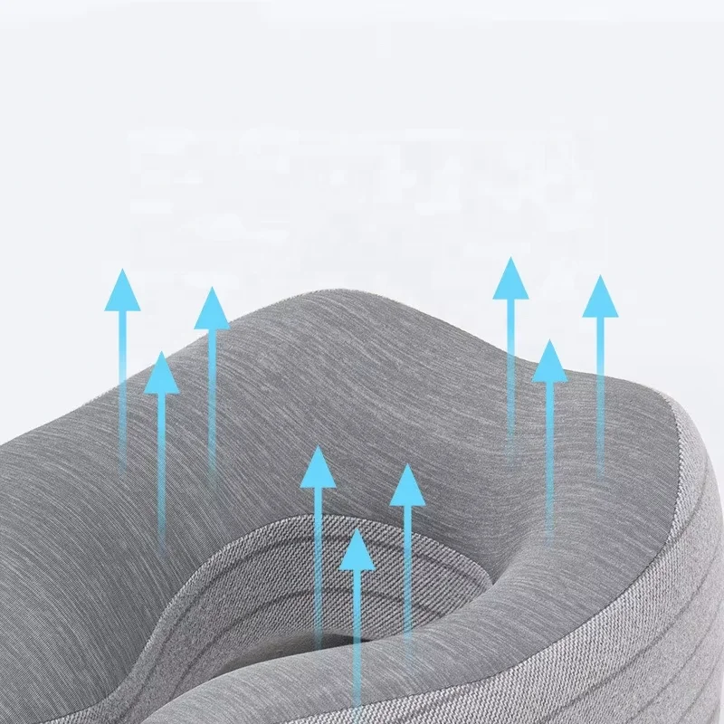 JYM  Portable Slow Rebound Memory Foam Pillow Ergonomic Breathable Soft Neck Warp Support Travel Pillow