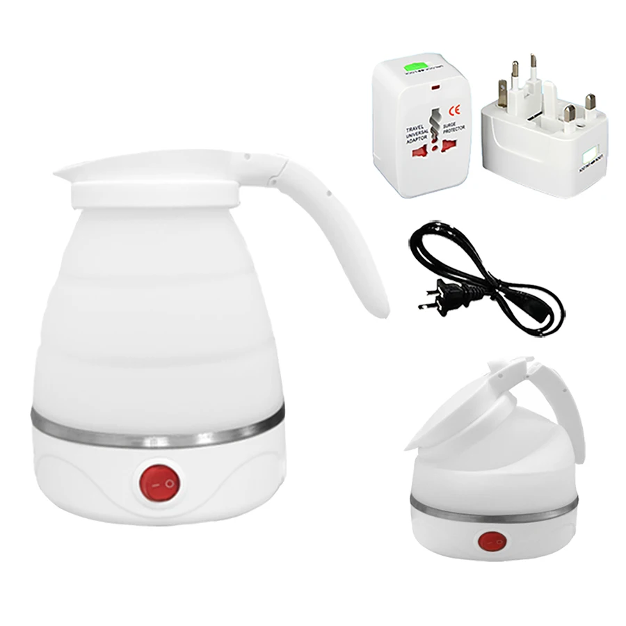 1.2L Mini Silicone travel foldable electric kettle portable electric boil dry protection with converter