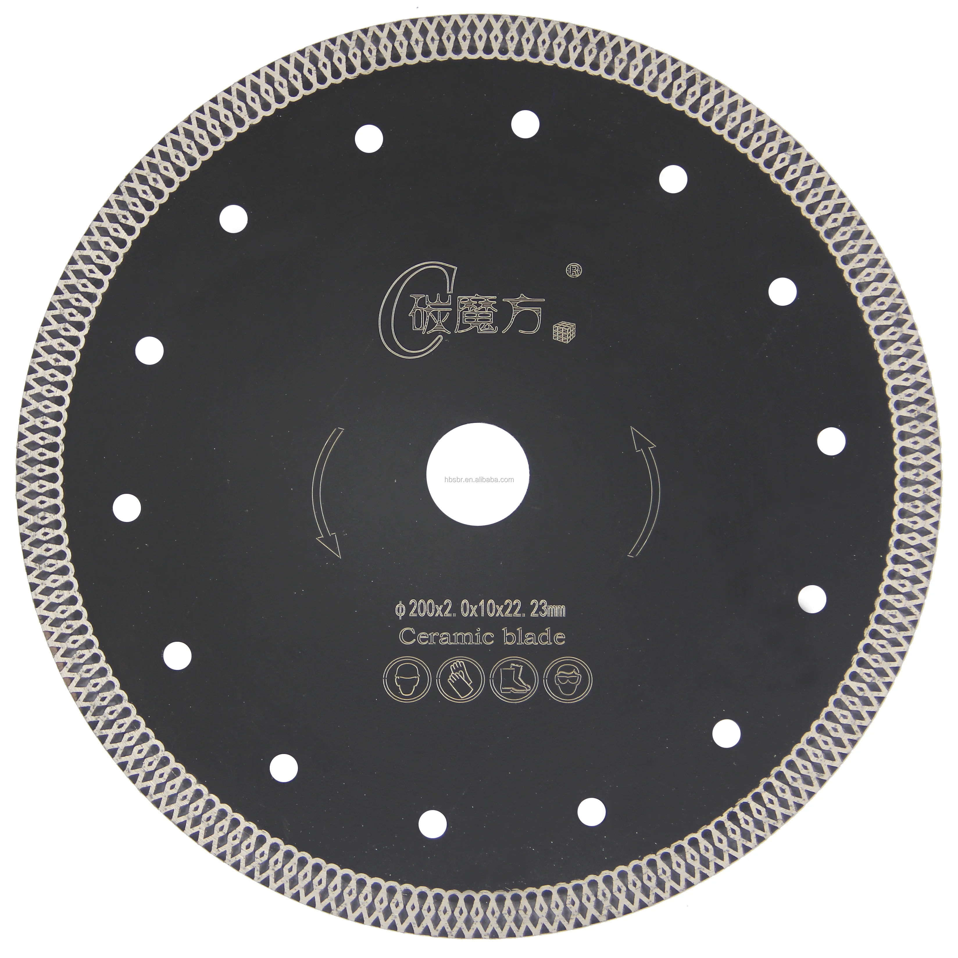 105mm-300mm Hot press sintered diamond saw blades mesh turbo rim blades for ceramic porcelain tile marble slates cutting