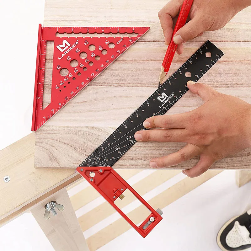 High Quality Carpenter Square Aluminum Framing Square 30cm Square  Ruler L Framing Tools