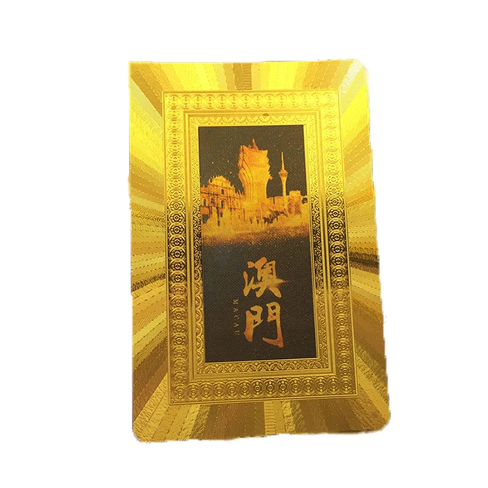 GS-18006 Wholesale Custom DesignPVC Plastic Gold Foil Playing Card Poker