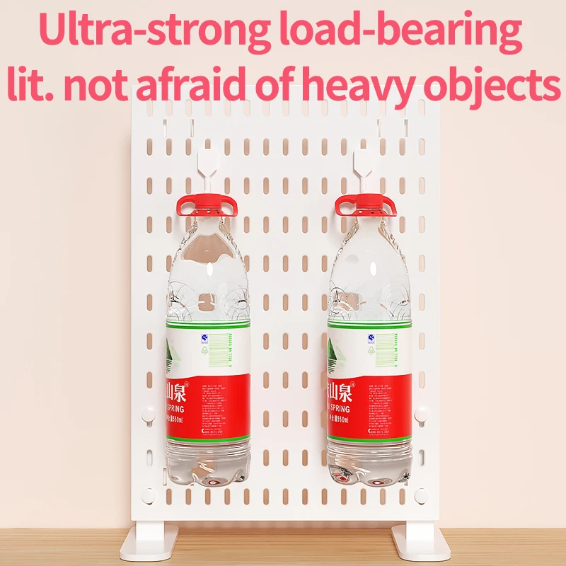 Single-Tier Foldable PP Plastic Desktop Organizer No-Hole Punching Wall Shelves for Food Toys Storage Stand-Type Installation