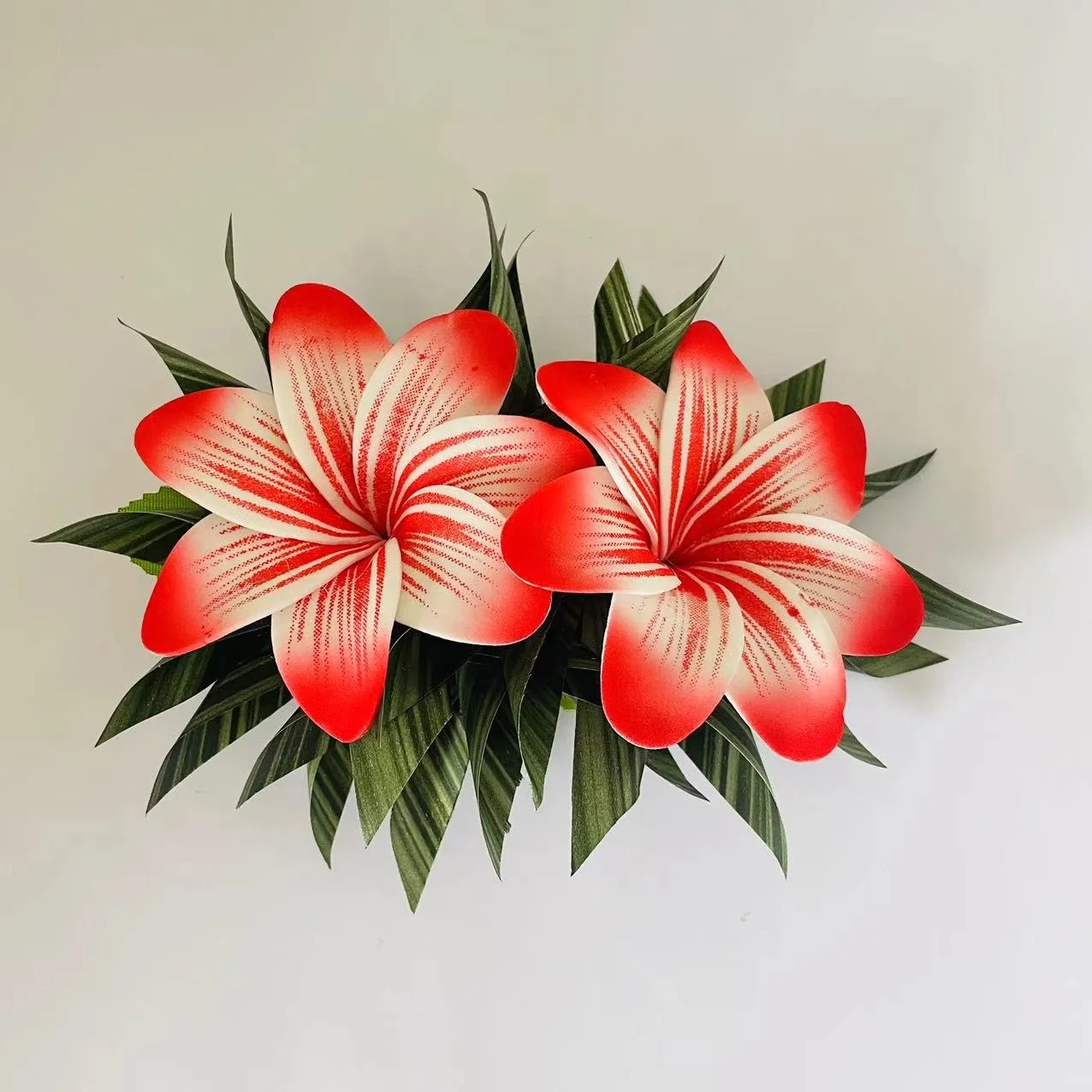 Double Foam Flowers Hair Clip Artificial Tropical Hibiscus Island Frangipani Tiare Pin Comb Headband Dancing Party Accessories