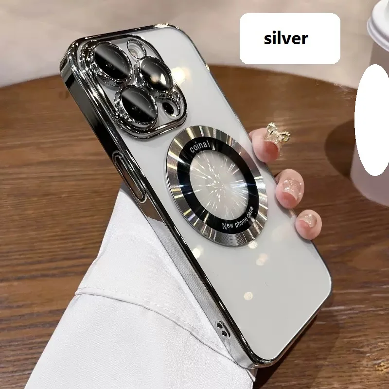 Gray Titanium ash case for iPhone 15 pro 15 pro max Camera Protection Clear Plating Luxury Cover for Women Men Soft TPU Phone Ca