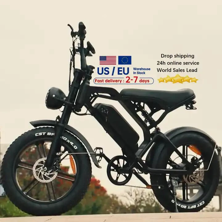 Немецкий склад V20 V8 готовый Электрический велосипед фатбайк 25 км/ч стальной с толстыми шинами Электронный городской взрослый 500 Вт 20 дюймов 48 В электровелосипед