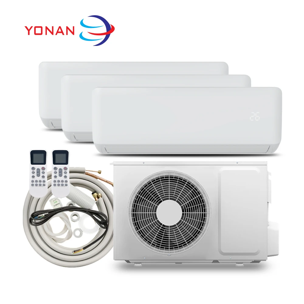 50hz 220v Cool and Heat Multi Room Inverter Air Conditioner 3 Zone Split AC Unit
