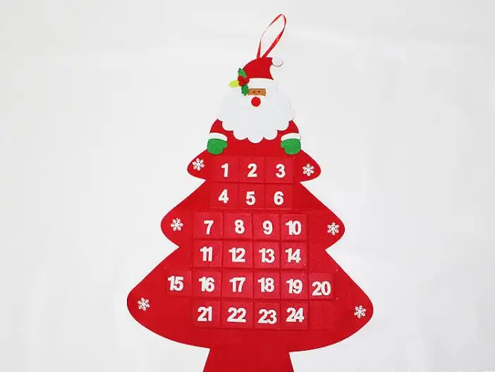 Newest DIY Countdown Decorations Christmas Tree Ornaments Felt Advent Calendar