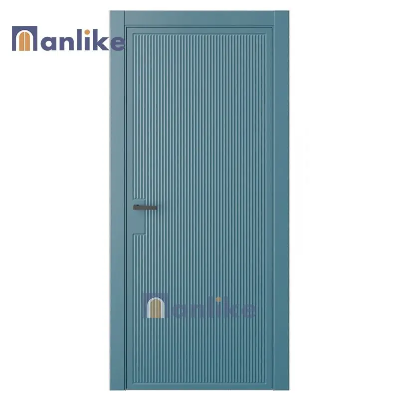 Anlike China Top Supplier Smart Lock Internal House Flat Design Single Wooden Pre Hung Timber Solid Interior Doors