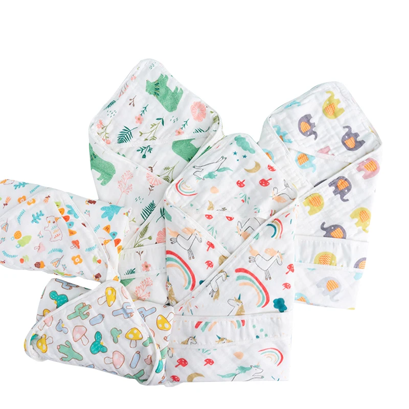 Animal Bamboo muslin 100% cotton soft baby muslin swaddling blankets