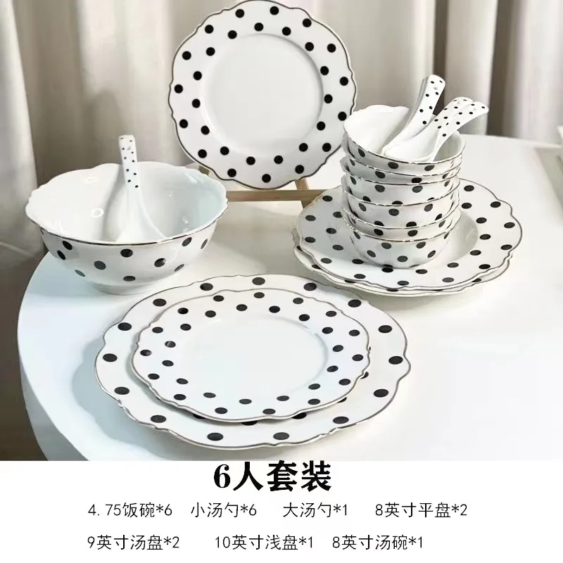 2024 Nordic Cream Simple Style Ceramic Dinnerware Set Sale By Piece And Sets Of Bowls & Dishes & Plates For Home Dining Room