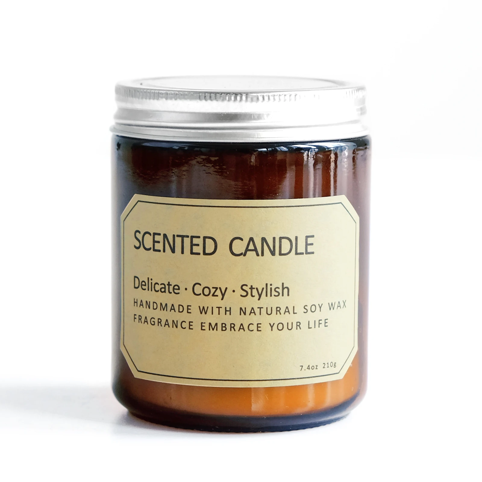 
Luxury Brown Glass Jar 210g/7.4oz Soy aromatherapy Private Label Scented Candle in Bulk for Gift Set 