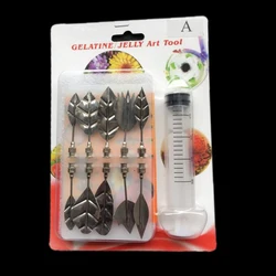 10PCS Pudding Nozzles With 1PC Syringe Tool Set 3D Jelly Art Tools Gurbias Cake Jello Art Gelatin Moulds Flower Pudding Mold
