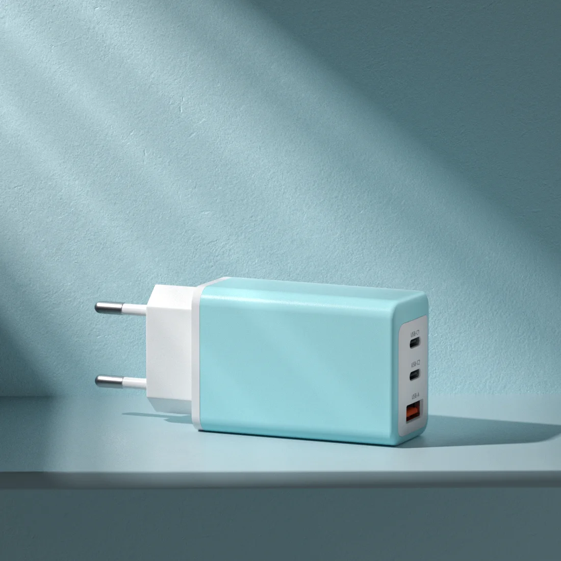 EU Korea AU US Plug GAN PD 3.0 65W Charger Dual USB C Fast Wall Mounted Type C Quick Charger