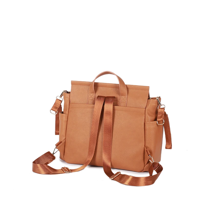 Low MOQ PU Diaper Bag Backpack with Changing Station Diaper Bags for Baby Boys Girl Diaper Bag changing Mat Pad for Mommy