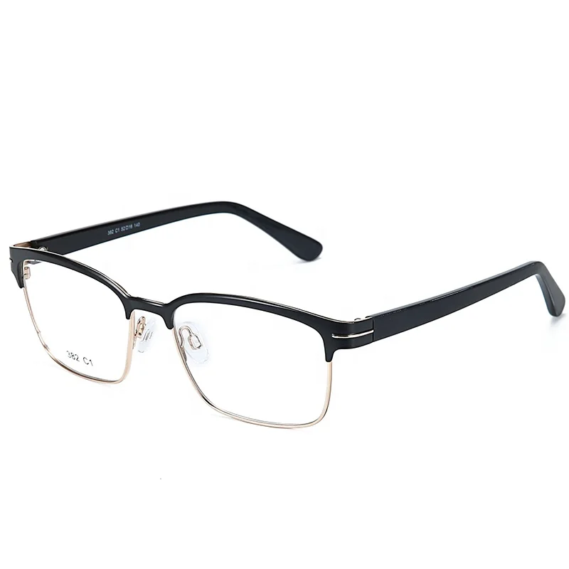 Fashion Square Half Rim Optical Eyewear Frame Metal Frame Transparent Spectacles Prescription Glasses