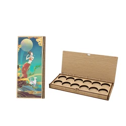 Oval shape 8 color eco friendly custom empty makeup wooden container cosmetic bamboo eyeshadow palette packaging case