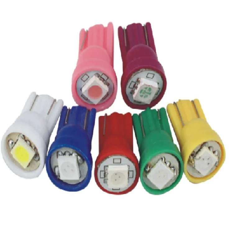 T10 Pinball Wedge Bulb 12v 194 168 192 W5W 5050 1SMD Auto Led Car License Plate Light Instrument Side Door Reading Lamp KD059