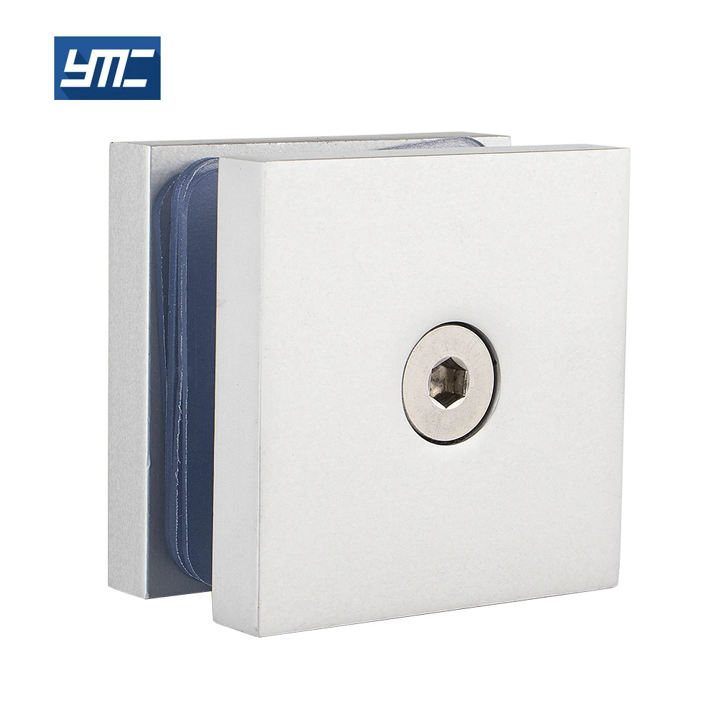 glass clamp railing New Design Corner 180 Degree Hardware Double solid brass bottom plate square edge glass clamp