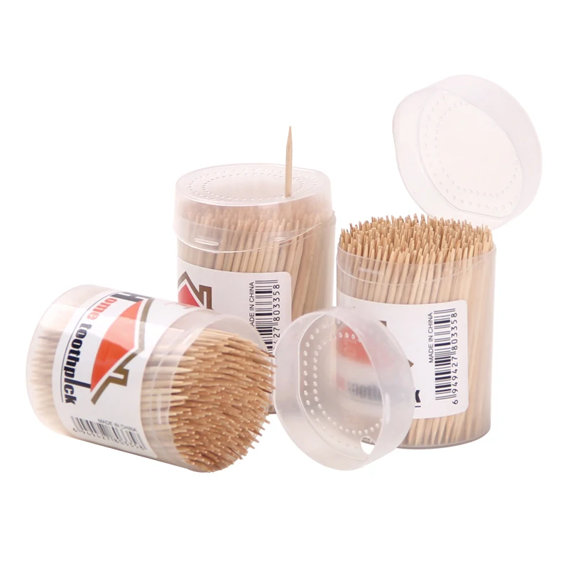 
Wholesale Manufacturer 200 pcs Double Side Sterile Bamboo Accessories Refillable containers Toothpick Bottles 
