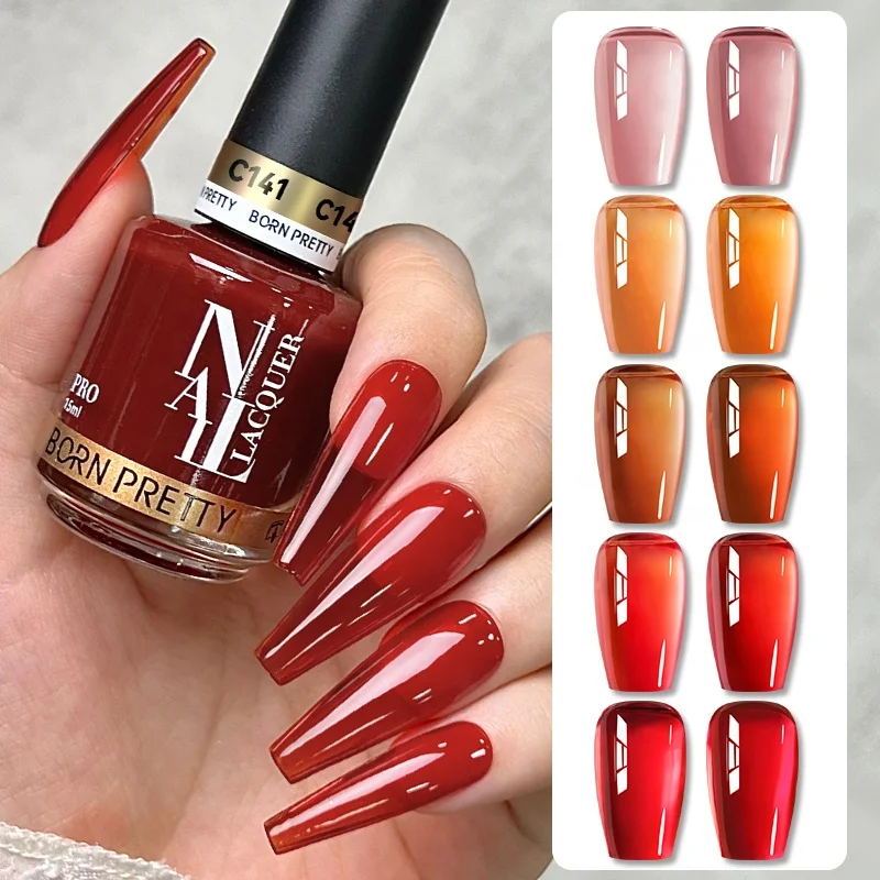 BORN PRETTY PRO Professional Jelly Nude Nail Lacquer Polish Color wholesale Custom Logo Air Drying Non Toxic Organic Nail Polish