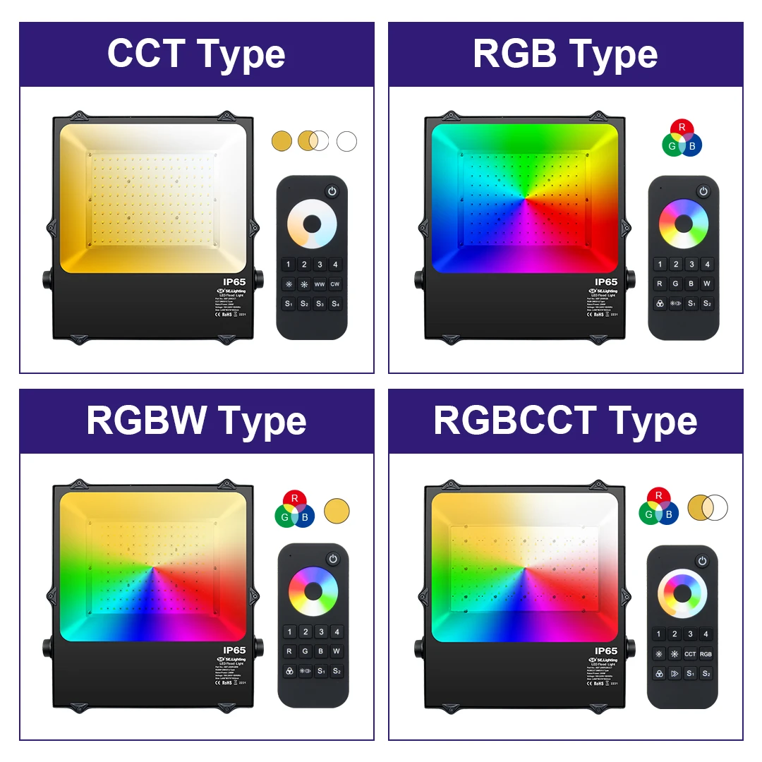 Уличный светодиодный прожектор DMX 512 CCT RGB RGBW + RGBCW IP65 100 Вт 150 200 с 5-летней гарантией