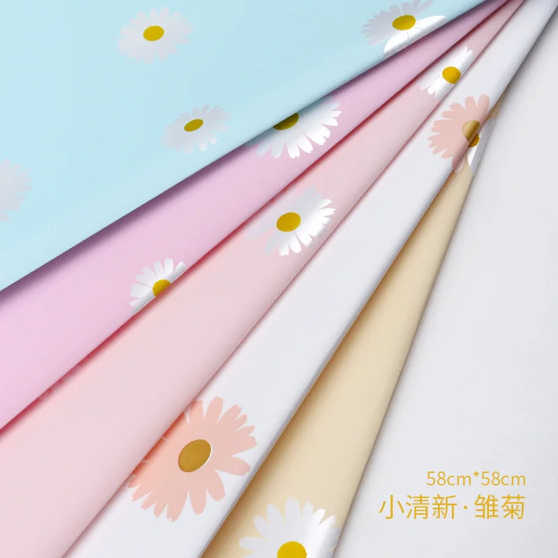 New arrival  Korea  flower Bouquet Wrapping Paper waterproof Floral Packaging Plastic Paper  Gift packing