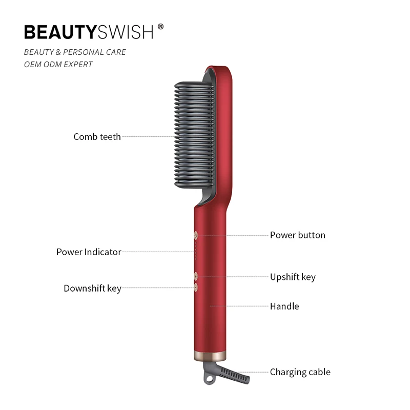 Щетка для волос с частным ярлыком плоский утюжок горячим воздухом электрическая расческа одношаговый фен быстрое выпрямление щетка горячего воздуха