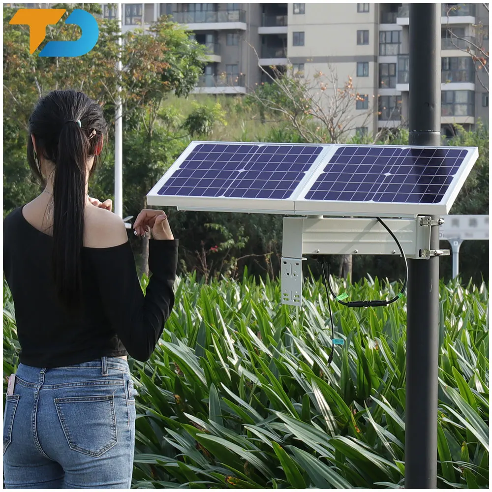 TecDeft 30W monolithic solar panel 30Ah LifePO4 battery DC12V 2A IP67 Solar system CCTV camera CE RoHS can be customized