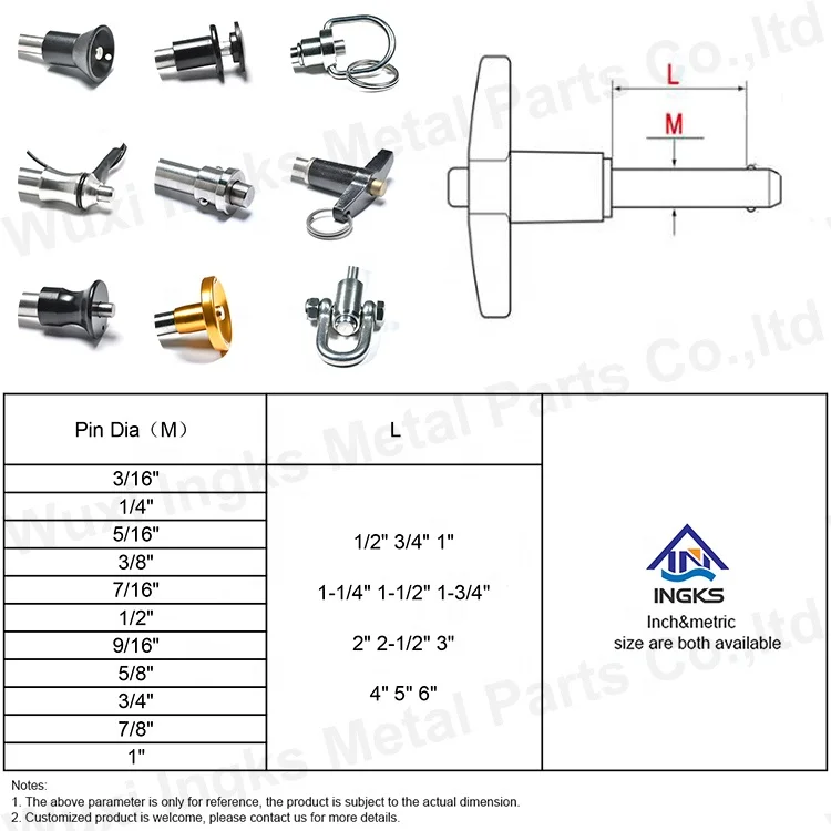 Stainless Steel 304 316 Safety O/D T Handle Ball Handle Type Lock Pipe Inch Lock Pin Tractor Linch Pins