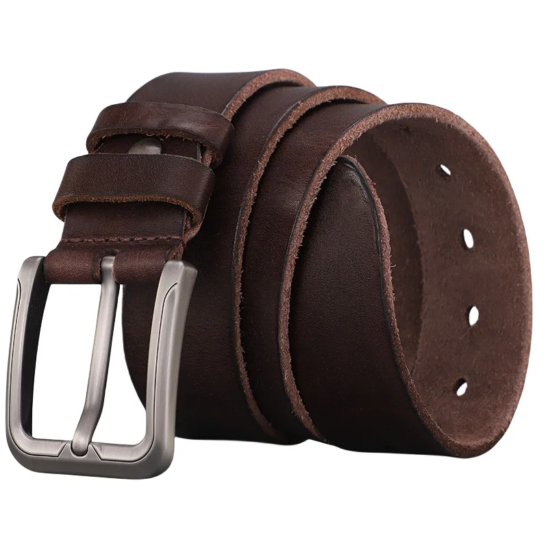 New Design Custom Genuine Leather All-match Cowhide Belt Fashionable and Versatile Double Side Top Grain Leather Belt for Men
