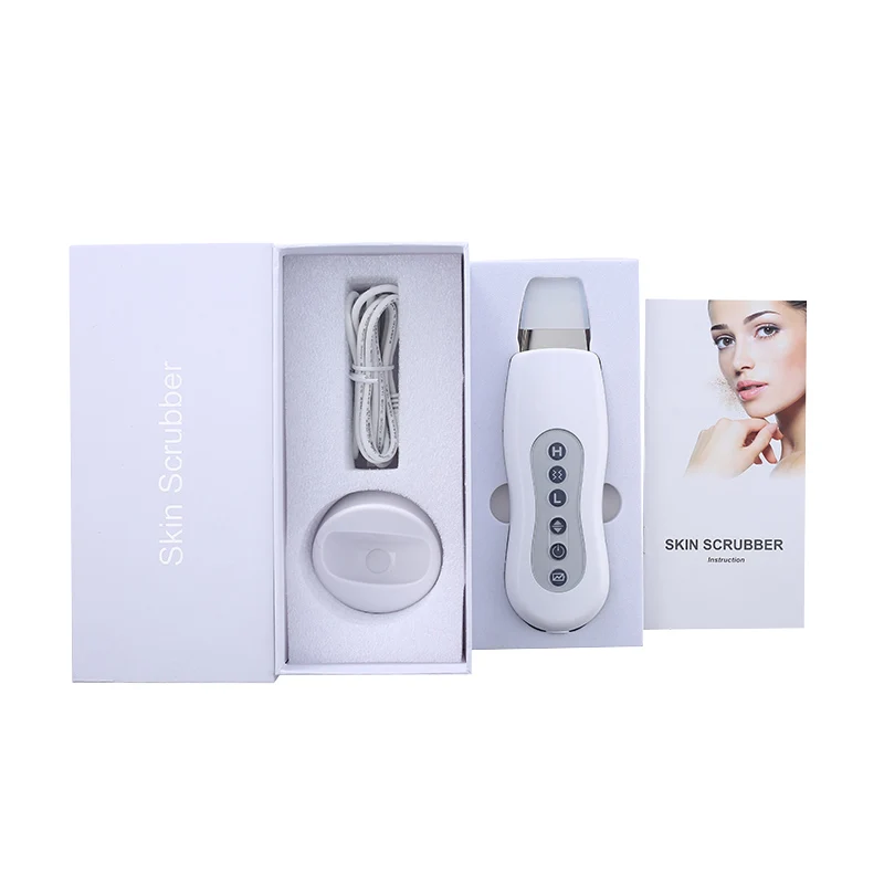 professional sonophoresis ems facial face ultrasonic ion skin scrubber peeling spatula beauty machine portable