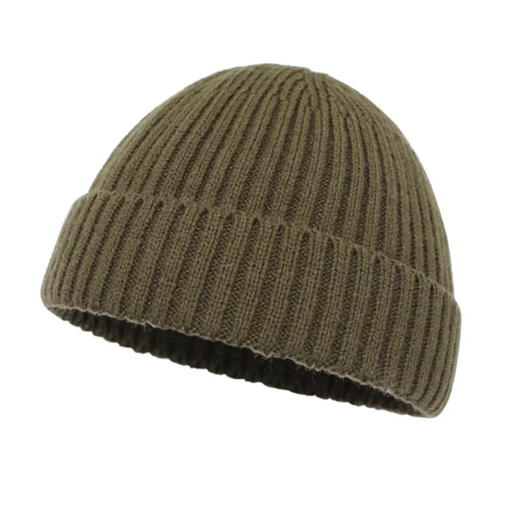 Customized solid color elastic wool hat   Multifunctional Handmade Winter Hats for men