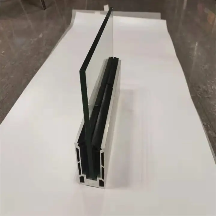 Customized durable metal tempered laminated frameless glass guardrail handrail U-shaped groove aluminum clip