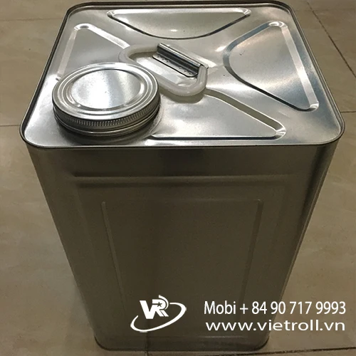 20L silver square tin oil pail metal engine oil bucket