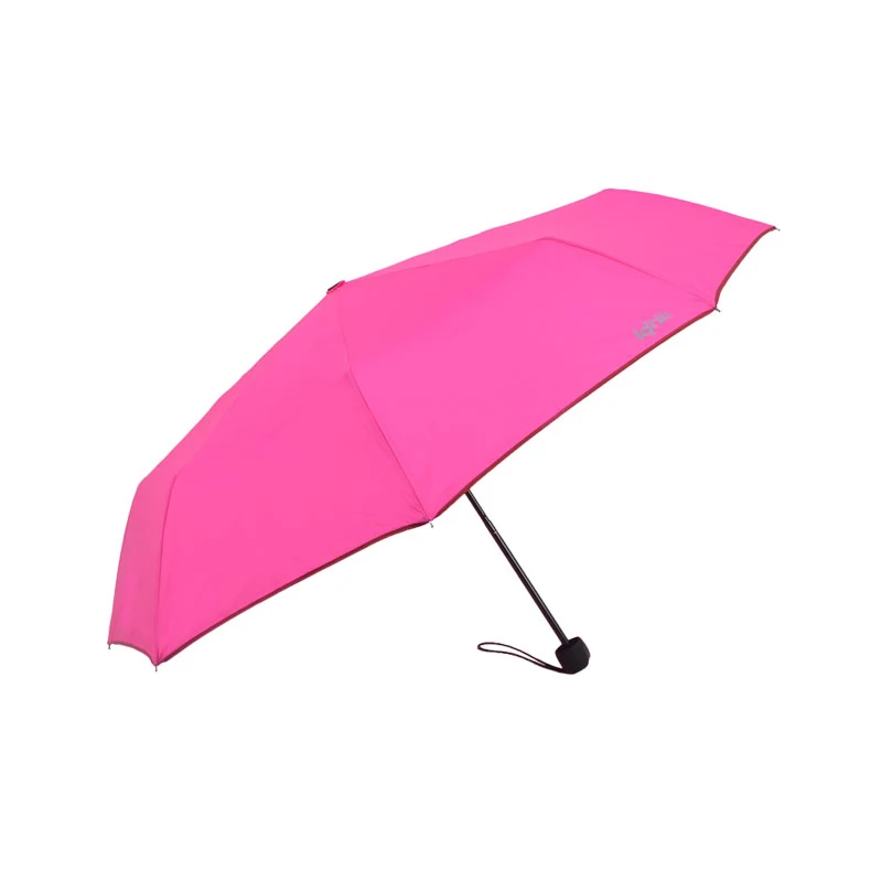 Leather Handle Manual 3-folding Fashion Umbrella With Customized Color Logo