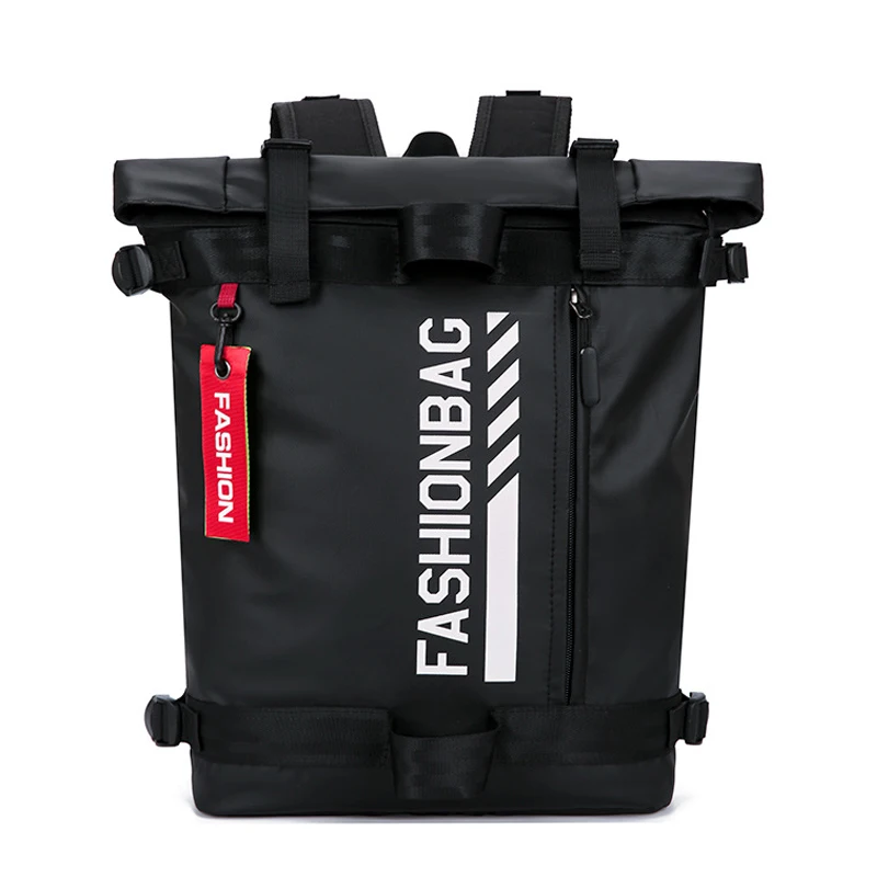 ZR192 New Student Bag with Large Capacity Printing Fashion Leather Film Waterproof Sports Outdoor Backpack for Men