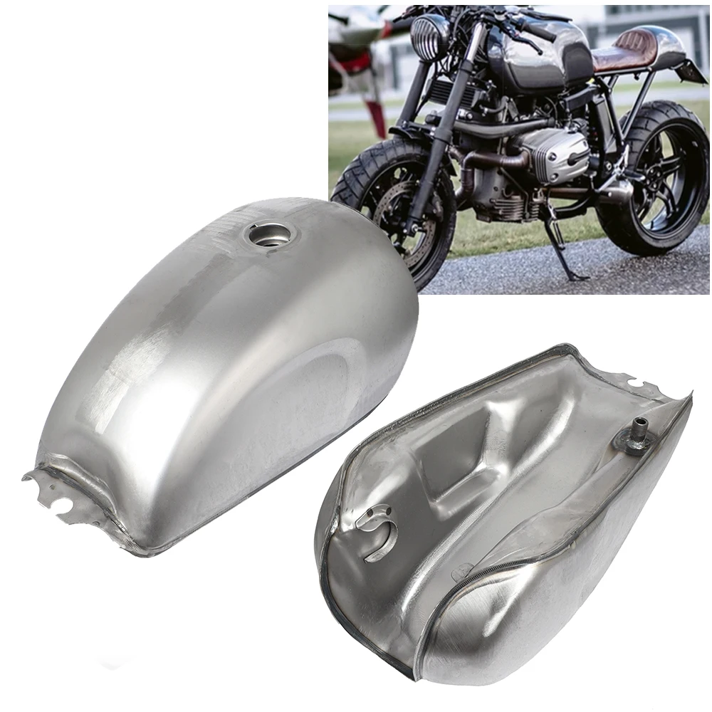 9L Cafe Racer Gas Fuel Tank Motorcycle Gasoline Tank Raw Bare Metal Scrambler Gallon Motorbike Oil Box For CFMOTO Mandrill
