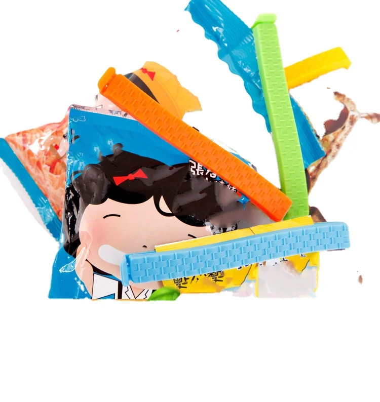 4 PCS Plastic Chip Clips Food Packages Curved Design Sealing Bag Clips For Food Kitchen and Home