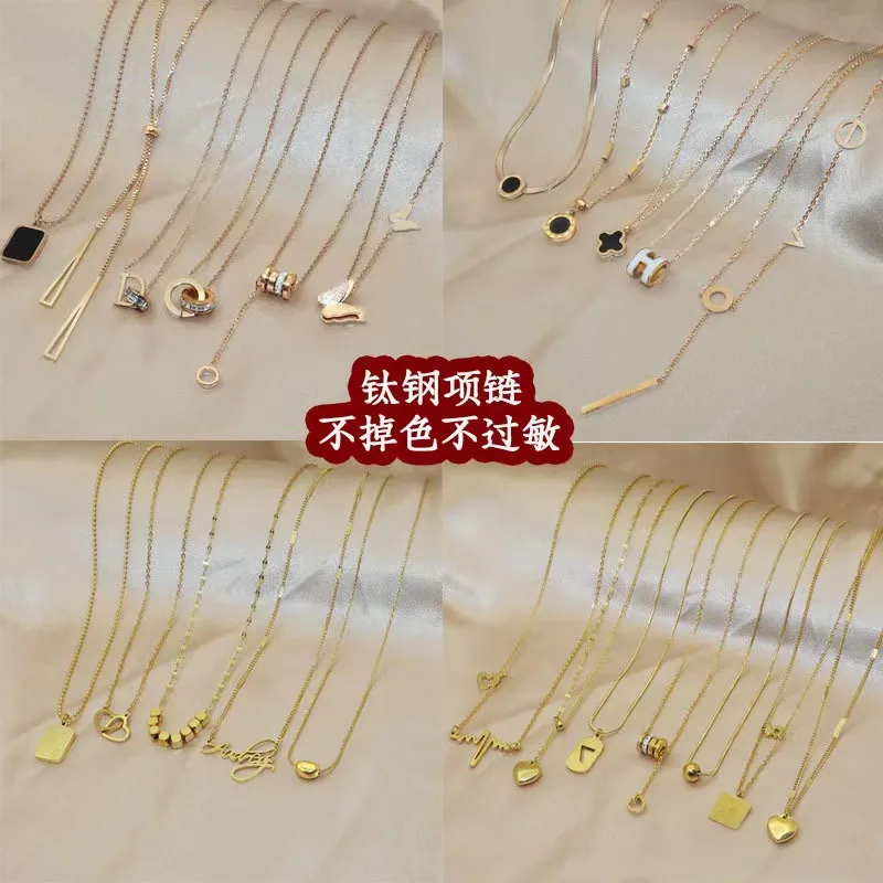 cheap discount stainless steel pendant necklace jewelry necklace assorted mixed no fade jewelry