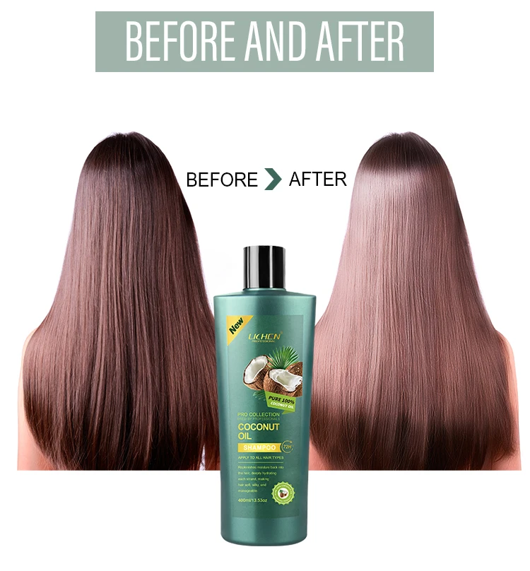 400ml Nourishing shampoo coconut hair shampoo Hydrating organic coconut oil shampoo for damaged hair