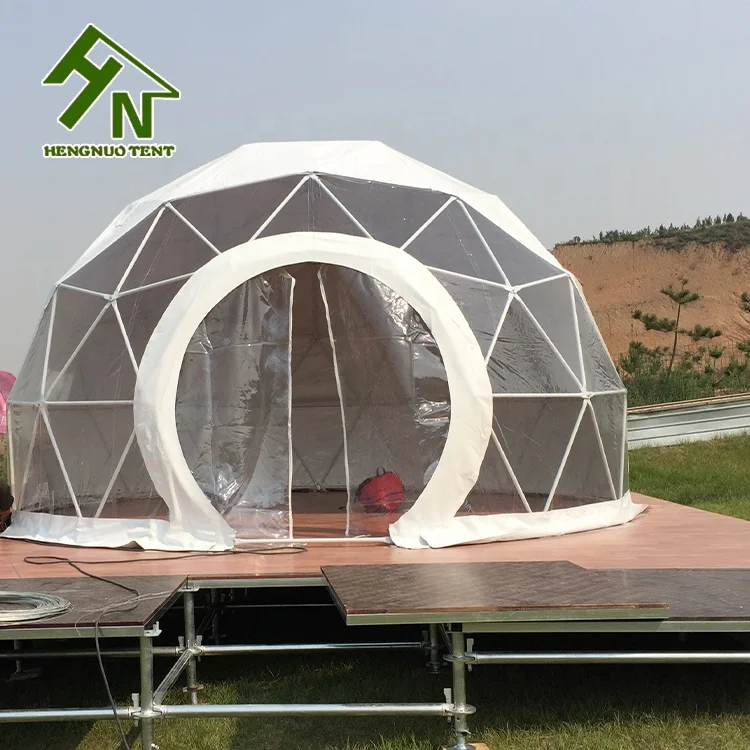 Outdoor Waterproof Camping Pvc Steel Frame Hotel Garden Coffee House Event Resort Village Glamping Tourism Restaurant Dome Tent