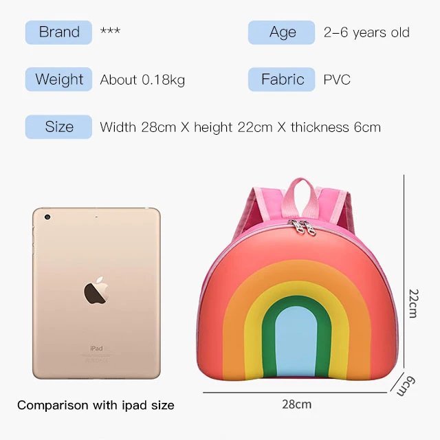 Оптовая продажа, заводская цена, школьная сумка с принтом радуги, на заказ, детский сад, милые детские школьные сумки