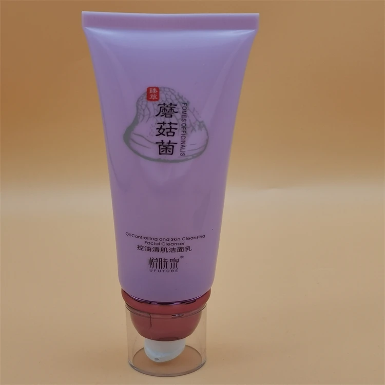 New hold 50ml face cleansing tube packaging  open ended cosmetic plastic airless pump tube container