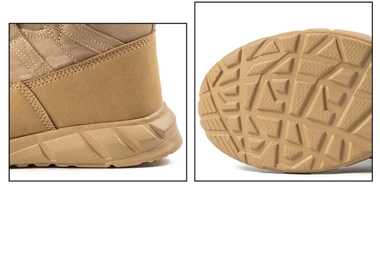 Gujia Brown Free Side Zipper Usa Desert Eva Waterproof Tactical Boot For Men Tactical Shoe