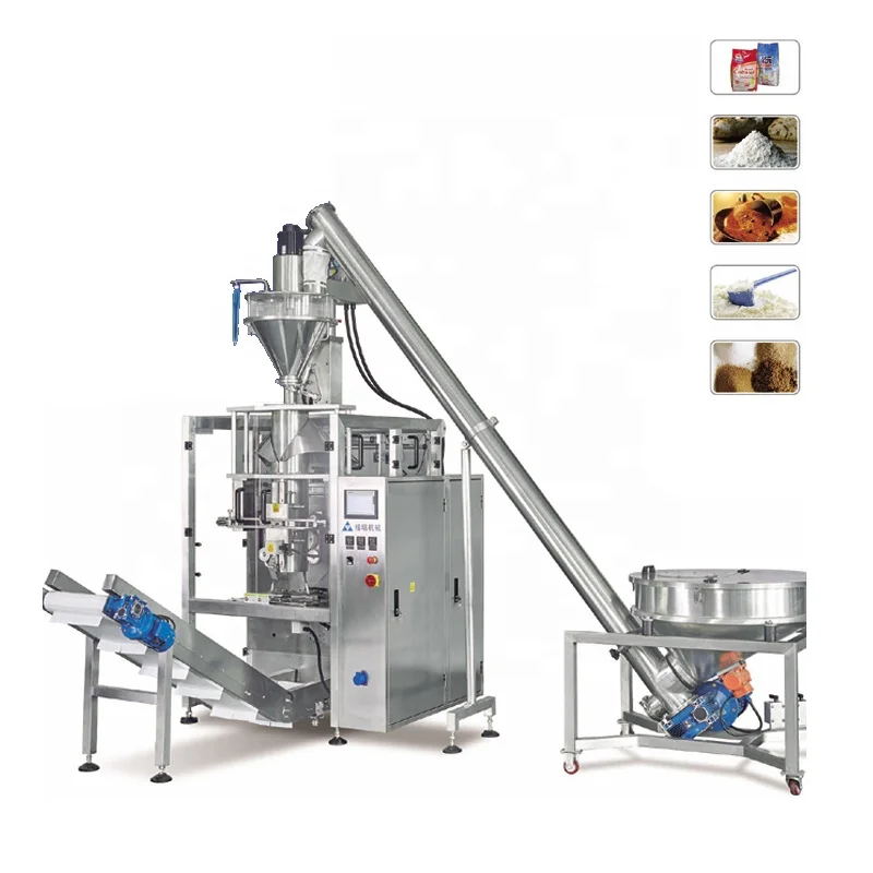 China Automatic VFFS Organic Fertilizer Starch Flour Seasoning Sugar Spices Coffee Powder Packing Machine