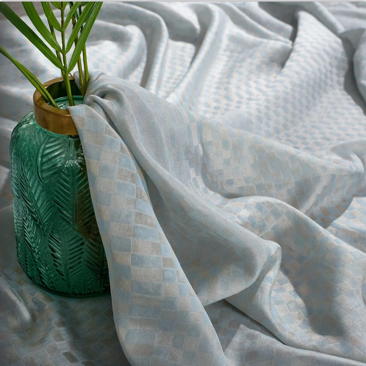 Manufacturer wholesale luxury high quality semi sheer curtains pinch pleat sheer kitchen curtains