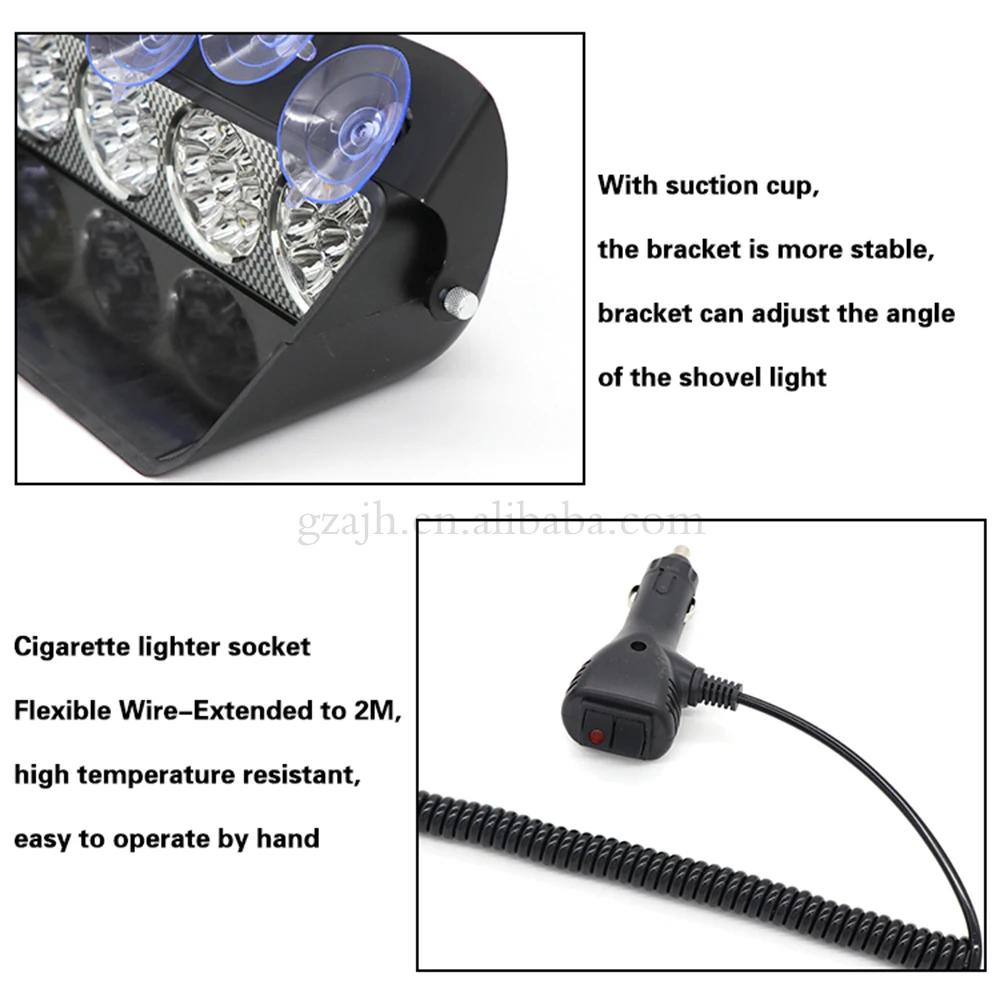 Car Styling 36 LED Strobe Light 12V Car Dashboard Emergency 18 Flashing Alert Flash Light Blue