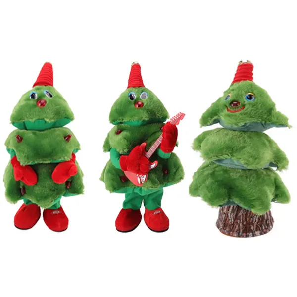 Hot Santa Claus Doll Electronic Dancing Singing Christmas Tree Plush Toys Gifts Recording Deer For Children Singing Electric Toy