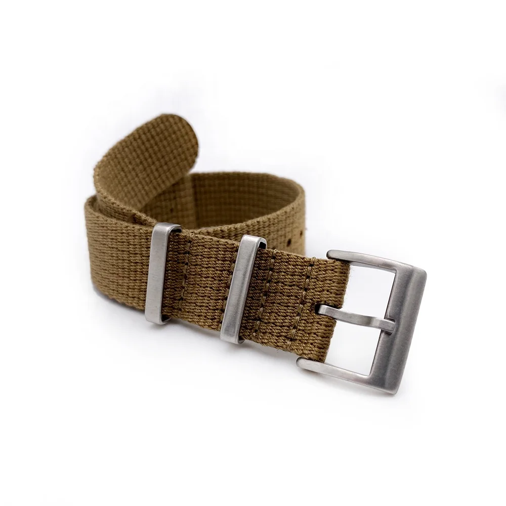 Custom New Design Woven Watch Band One piece 20mm 22mm Fabric Cotton sailcloth watch strap